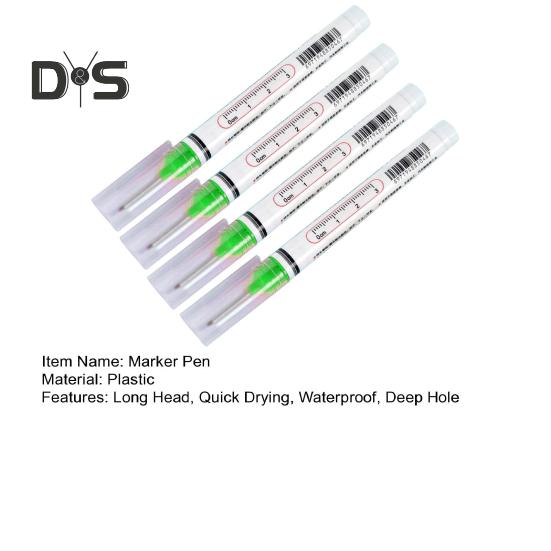 4 Stück Markierstifte für tiefe Löcher mit langem Kopf, 20 mm, Marker mit langer Spitze, schnelltrocknend, wasserdicht, bunt, Zimmermannsstift für Bau, Badezimmer, Holzbearbeitung