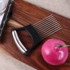 Stainless Steel Onion Cutter Holder Black Meat Tenderizer Food Slicers Assistant  Food Preparation