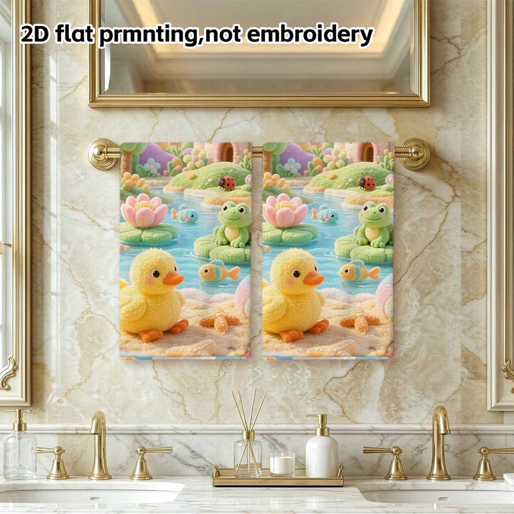 Fairy Castle Duck Beach Towel, Cute Print Soft Absorbent Kids Bath Towel