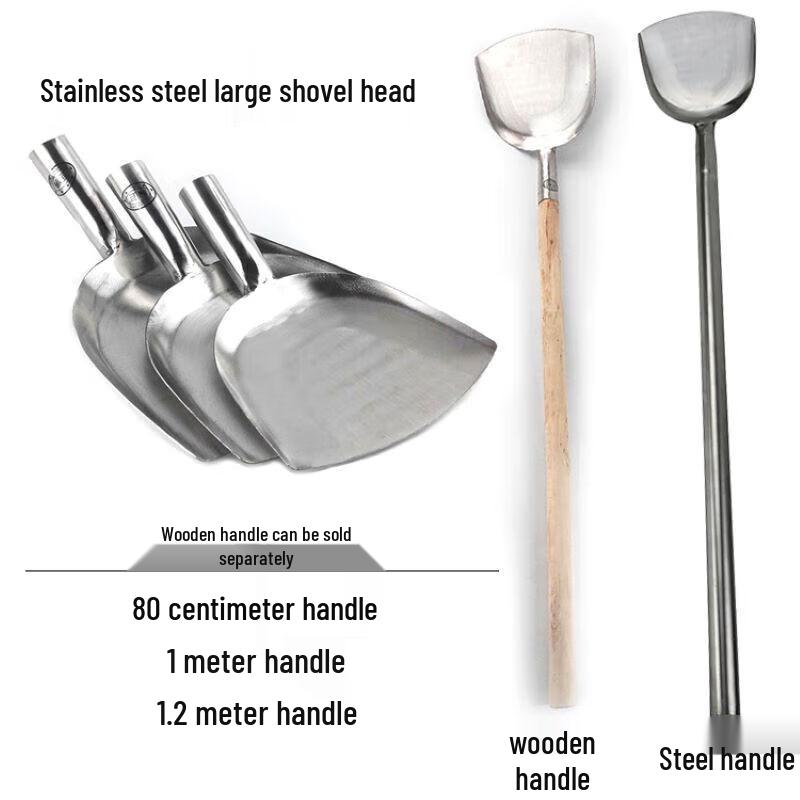 Xiyao Stainless Steel Cooking Spatula with Extended Wooden Handle