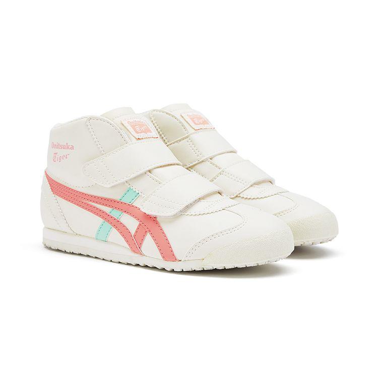 Onitsuka Tiger Mexico Mid Runner Non-Slip Shock Absorbing Wear-Resistant Mid-Top Running Shoes Kids Sneakers White 1184A132-103
