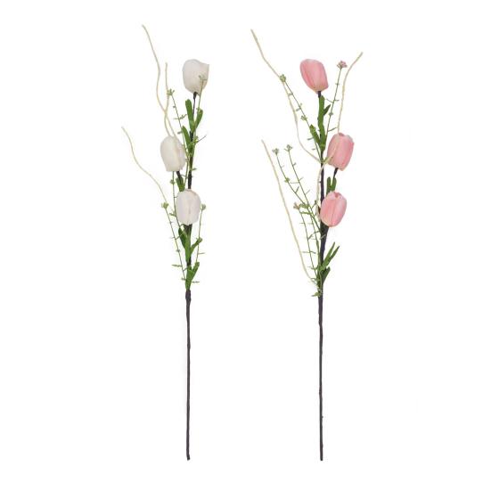 Artificial Tulip Flower Realistic Fake Flower Bouquet Long Stem Faux Floral Arrangement for Home Office Wedding Decoration