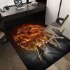 1pc Fire and Blood Office Carpet Chair Mats, Home Decor Mat | Fantasy Theme Mat | Durable Mat, Dragon DecorB16