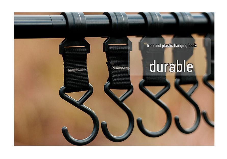 Mountain Guest Aluminum Alloy Outdoor Folding Rack with Detachable Hooks - Multifunctional Storage Bracket for Camping