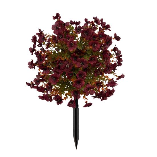 22  Artificial Violet Flower Topiary Ball Tree UV Resistant Fake Bushes Shrubs with Ground темно-красного