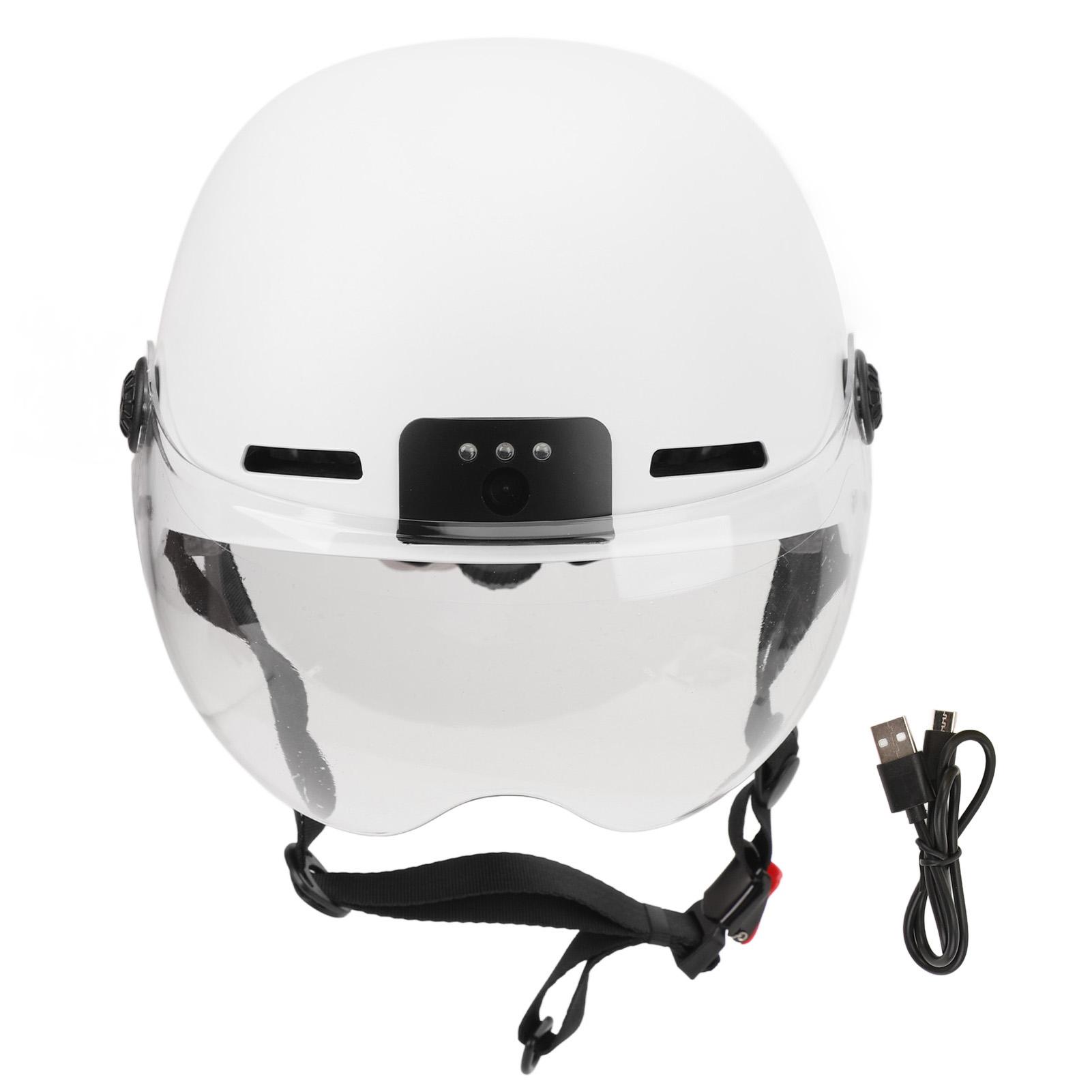 

Smart Bike Helmet Professional 1080P 30fps Camera Adjustable Sports Cycling Helmet with Safety Light for Adult Men Women білий