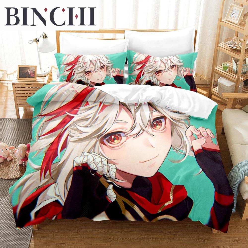 3D Print Cartoon Bedding Set Genshin Impact Game 3d Duvet Cover Set Comforter Bed Linen For Boy Decor Bedclothes