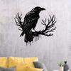 Artistic Crow And Tree Wall Decor Made Of Iron Perfect For Living Room Bedroom And Dining Room With Gothic Style