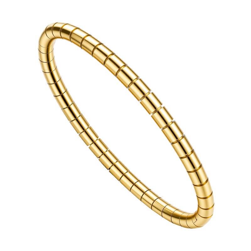 

Мінімалістичний жіночий браслет-ланцюжок Зміїна кістка , 4 мм, з нержавіючої сталі з покриттям 18K золотом 18K золотий