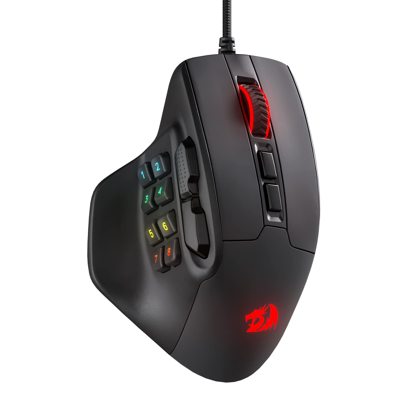 

Redragon M811 Aatrox MMO Gaming Mouse, 15 Programmable Buttons, Wired RGB Gamer Mouse with Ergonomic Natural Grip Build, 10 Side Macro Keys, Software
