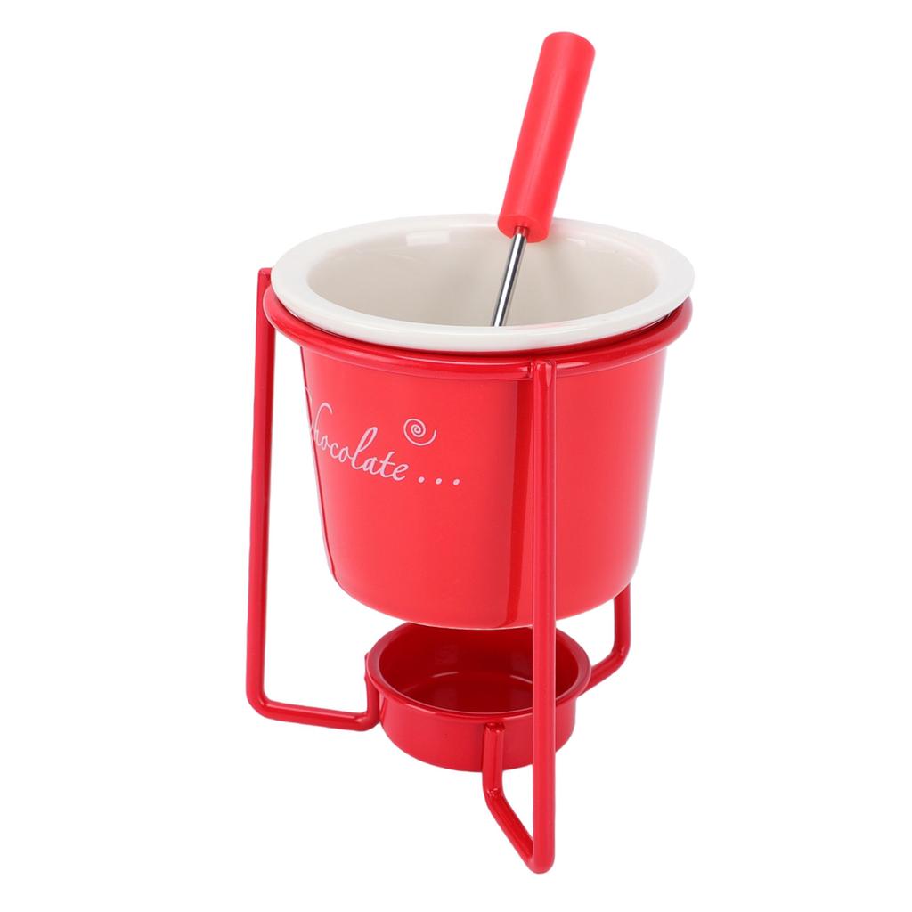 Juego de Tazas para Fondue de Chocolate Taza Multifuncional de Cerámica para Derretir Chocolate con Tenedores Soporte para Tazas para Dulces