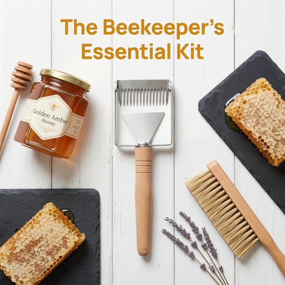 Stainless Steel Honeycomb Scraper Silver Hive Scraper Tool Honey Uncapping Fork Honey Harvesting