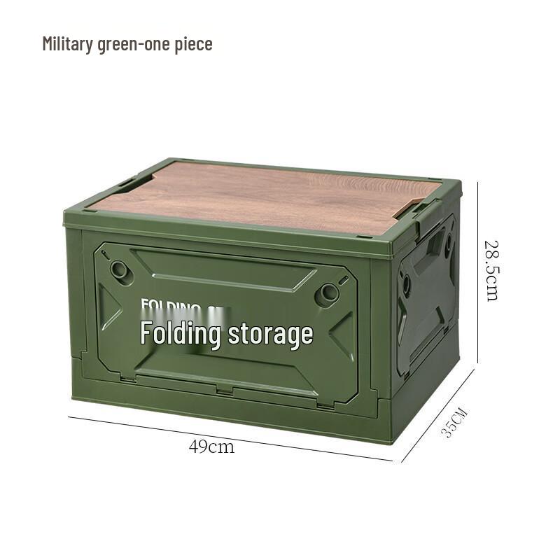 ZISIZ Outdoor Folding Storage Box with Wooden Lid