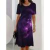 Summer Short Sleeved Dress 3D Floral Print Retro Dress Bohemian Dress Plus Size