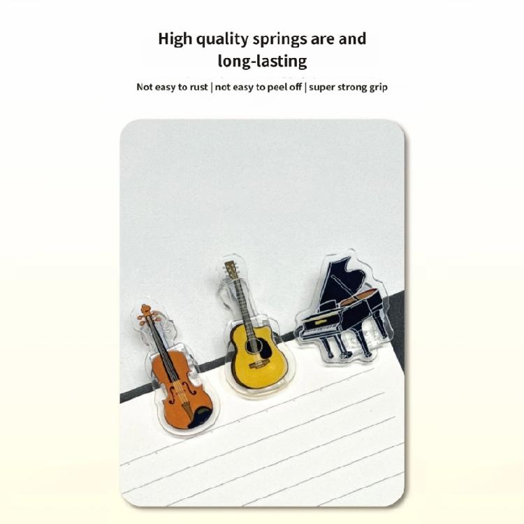 Practical Acrylic Binder Clip With Artistic Designs For Sheet Music And Craft Projects