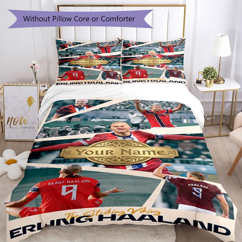 Haaland Customized Name Duvet Cover Set Design for Decorate Room Wrinkle Resistant Home Decor Birthday/Christmas GiftSpiritual Gift