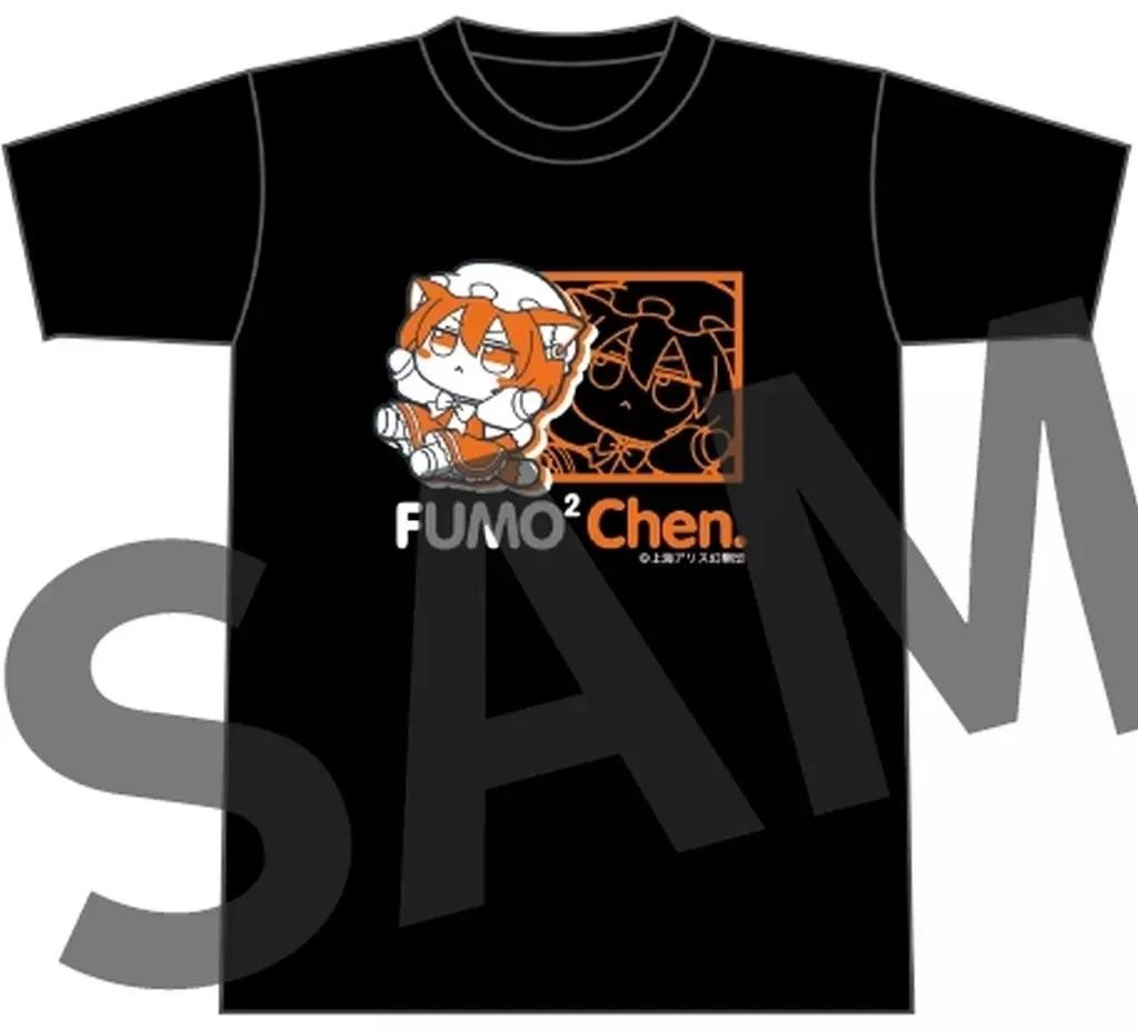 

Izanagi Touhou Project Fumo Fumo Chen Orange Print Black T T-Shirt L S
