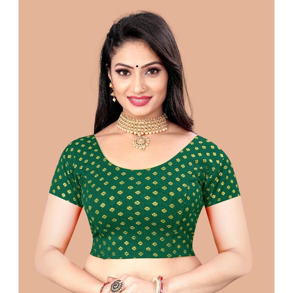 Bellissimo Choli da Donna Stampato Designer Indiano Pronto da Indossare Blusa a Mezza Manica