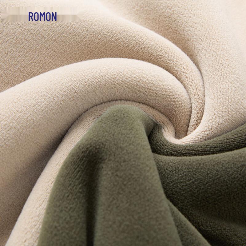 ROMON Men's Half-Zip Mock Neck Wool Blend Sweatshirt