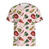 Summer 3D Vegetable Printed Casual Comfortable Fashionable Plus Size T-shirt- Soft Medium Elastic Polyester Fiber Fabric Summer Loose Casual Wear