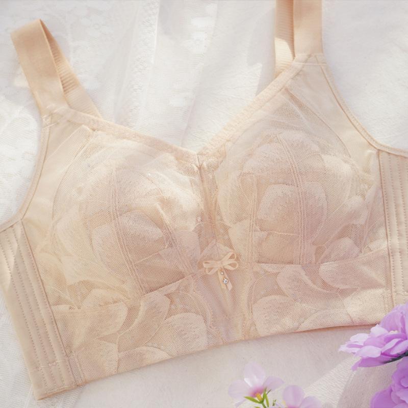 

Бюстгальтер большого размера, минимизирующий объем груди, без косточек - Полная чашка, Тонкая чашка, Предотвращающий провисание, Боковая поддержка, Корректирующий осанку. 85D телесный