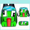 Unbeschreibliches Cartoon-Print-Rucksack-Set Mit Atmungsaktiven Luftpolster-Trägern Für Den Täglichen Gebrauch