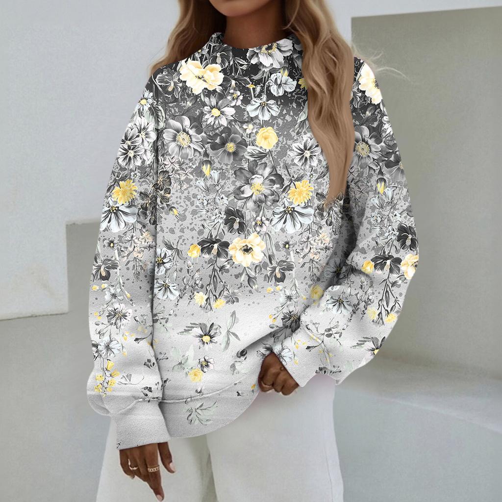 Mock Neck Sweatshirt Women Fall Comfort Oversized Sweatshirt Dressy Pullover Sweatshirts No Hood Cozy Turtleneck Tops