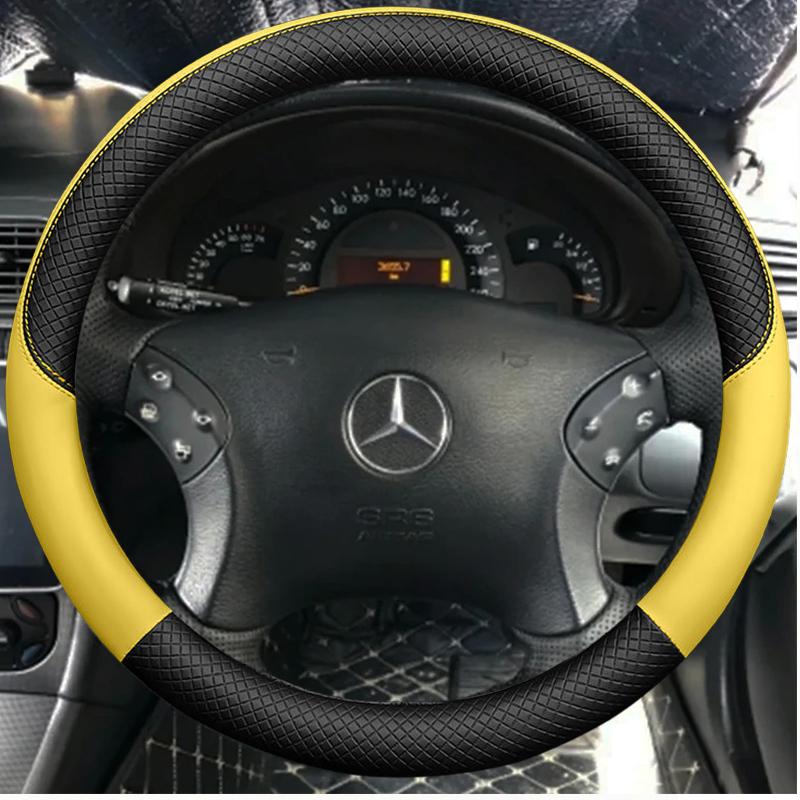 CQW1 Accessories Microfiber Leather DIY Car Steering Wheel Cover For Mercedes Benz W203 C-Class 2001-2007 Car Interior