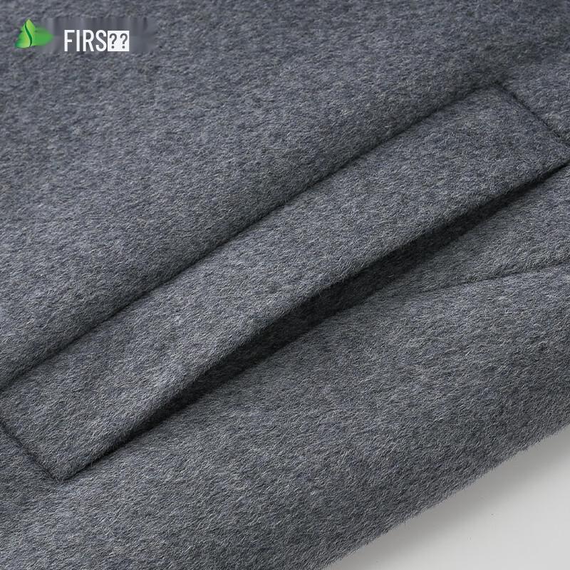 Shanshan Men's Long Double-Faced Wool Blend Overcoat