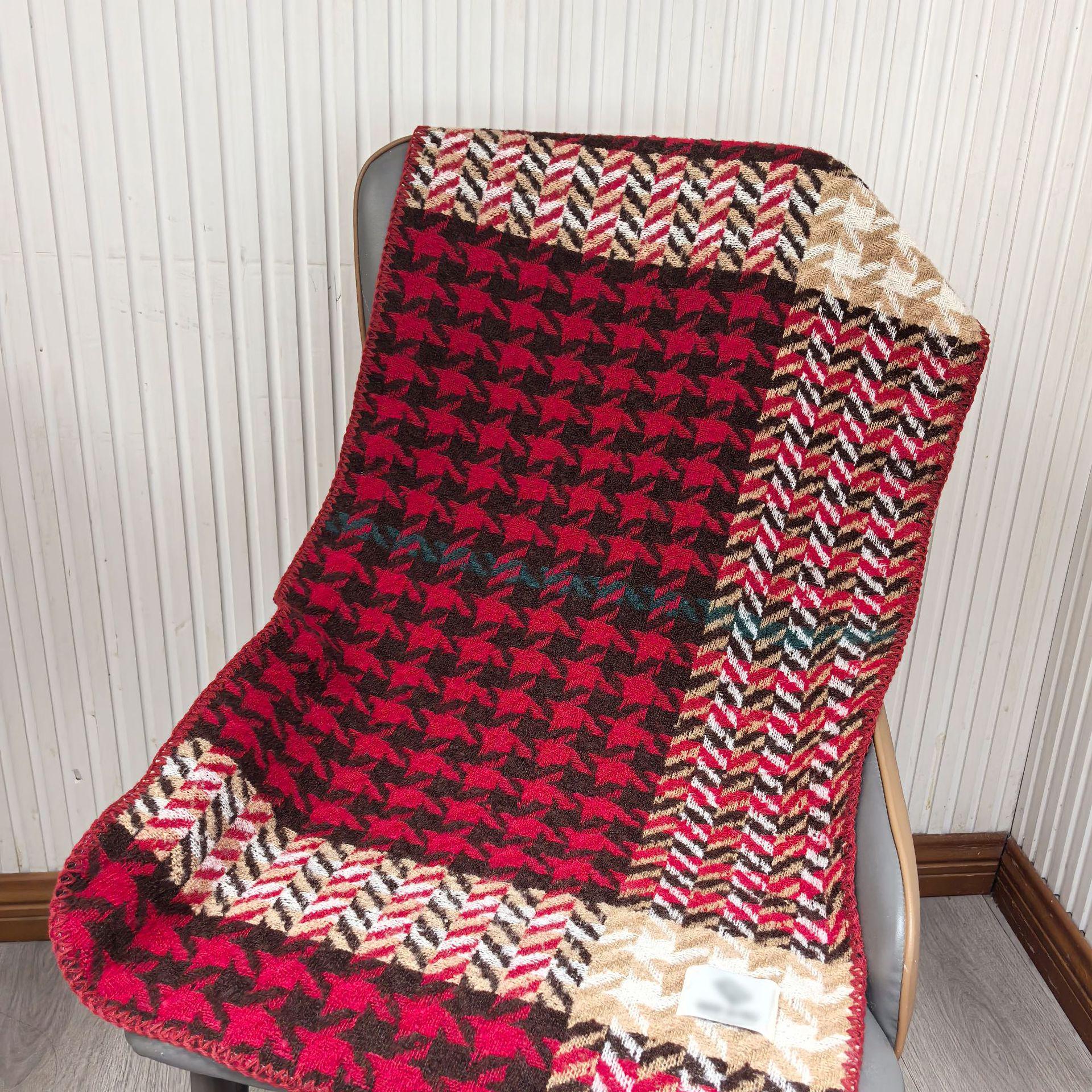 2025 Шаль в клетку «гусиная лапка» в корейском стиле, двусторонняя – Теплый шарф из имитации кашемира для осени/зимы 49*180