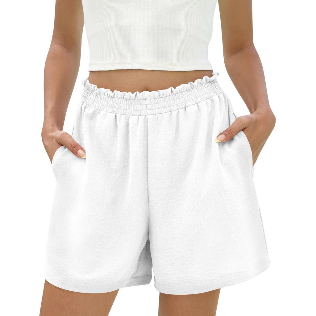 Shorts For Women Casual Summer High Waisted Wide Leg Beach Vacation Shorts With Pockets