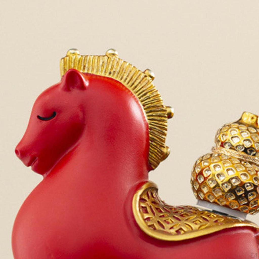 Pferdestatue Desktop-Ornament Dekorative Kreative Skulptur Feng Shui Dekor für Schrank Bücherregal