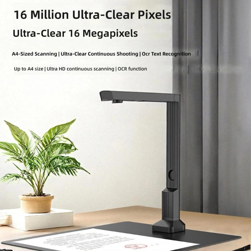 Fast Speed 1600W Pixels USB Document Scanner For Office Home With OCR Text Recognition And Small Size