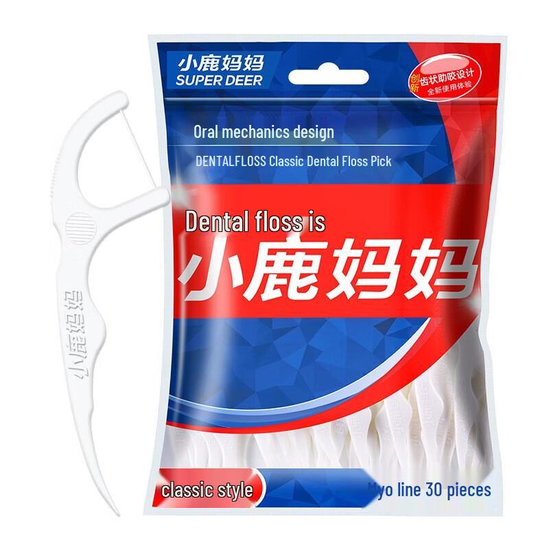 FAWNMUM Classic Dental Floss Picks, 30-Count