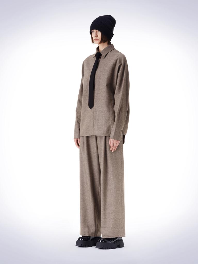 HAUS072C Bizo Point Wide Pants Brown