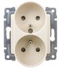 Vena Double Socket Z/U With Shutters Cream 510347
