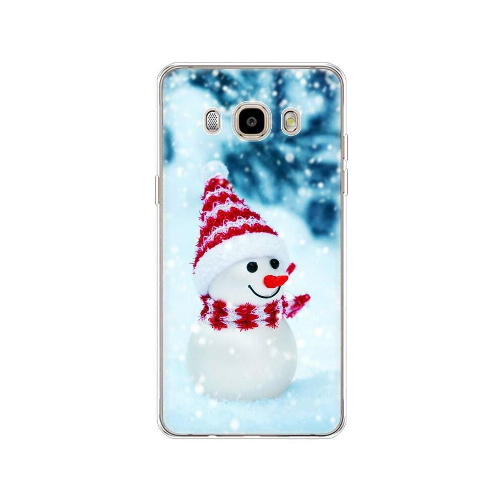 Case FOR Samsung Galaxy J7 J5 2016 Case J710 510F Cover FOR Samsung J7 J5 2016 Case Shell Winter Snow Christmas