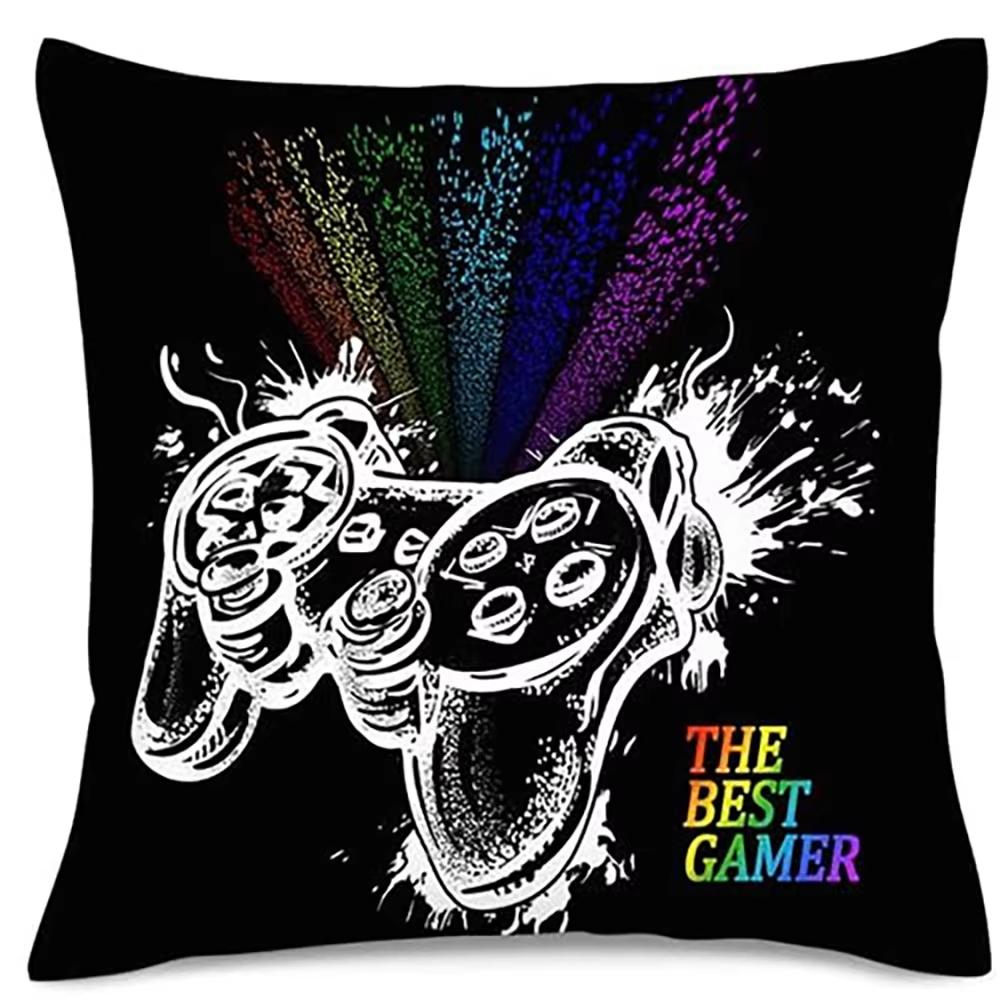 Colorful Game Controller Print Pillowcase Gaming Style Cushion Cover Home Bedroom Sofa Chair Decor