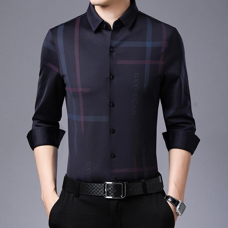 New One Piece Spring and Autumn New Men's Business Casual Long-sleeved Shirt Youth Shirt