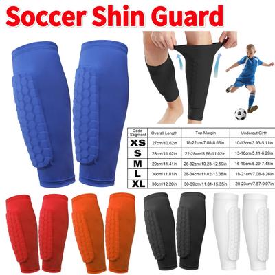 1 Pair Soccer Shin Guard Breathable for Adult Kids Football Shin Pads with Honeycomb Calf Protective Gear Protector Leg Sleeves