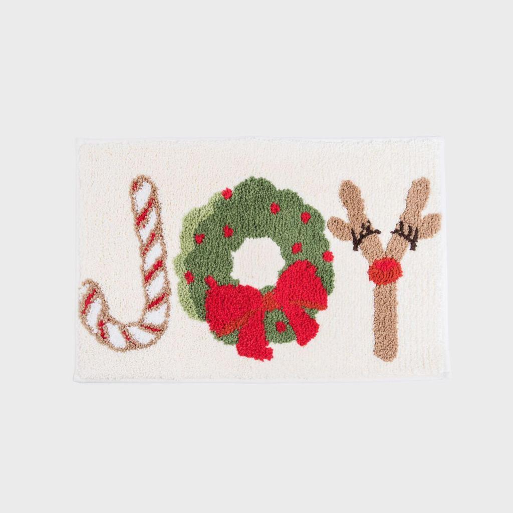 Santa Claus Faux Cashmere Holiday Floor Mat - Dirt & Wear-Resistant, Easy-to-Clean Christmas Decoration