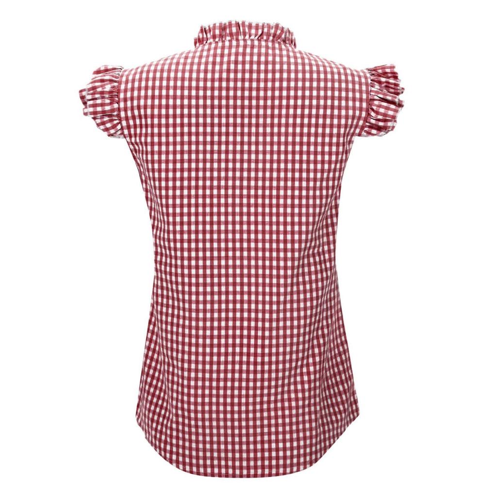 Traditional Women's Casual Short-Sleeve Plaid Shirt Beer Festival