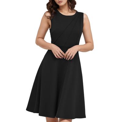 Womens Summer Sleeveless Casual Fitted Tank Beach Swing A-Line Sundress