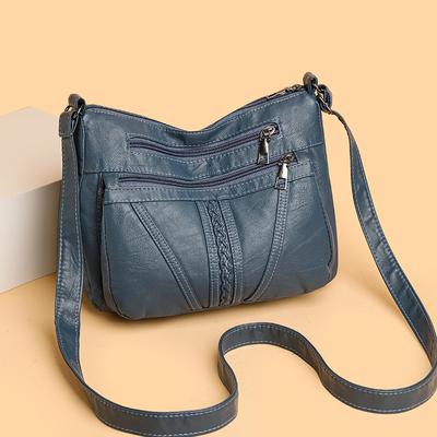 2025 New Fashion Women's Bag Large-capacity Soft Leather Messenger Bag Waterproof and Lightweight Multi-pocket Simple Versatile Shoulder Bag