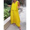 Women's Fashionable Casual Loose Sleeveless Plus-size Dress Set