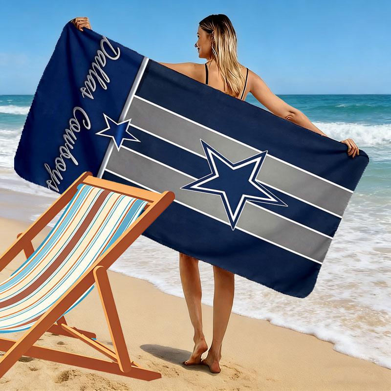 Asciugamano da Spiaggia con Stampa Dallas Cowboys, Asciugamano Grande Morbido ad Asciugatura Rapida per Spiaggia Campeggio Nuoto