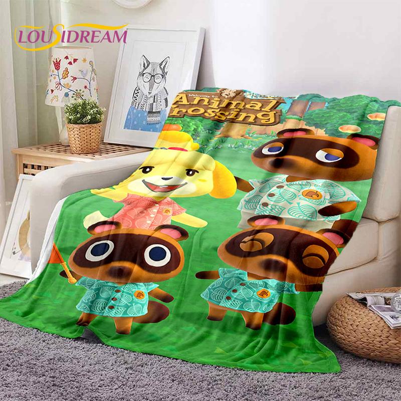 Cute Animal Crossing New Horizons Cartoon Soft Blankets,Throw Blanket Comfortable Blanket for Picnic Beds Sofa Home Bedroom Kids 75x90cm