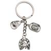 Antique Silver Horse Hoof Cowboy Hat Keychain - Creative Zinc Alloy Backpack Ornament & Gift Pendant