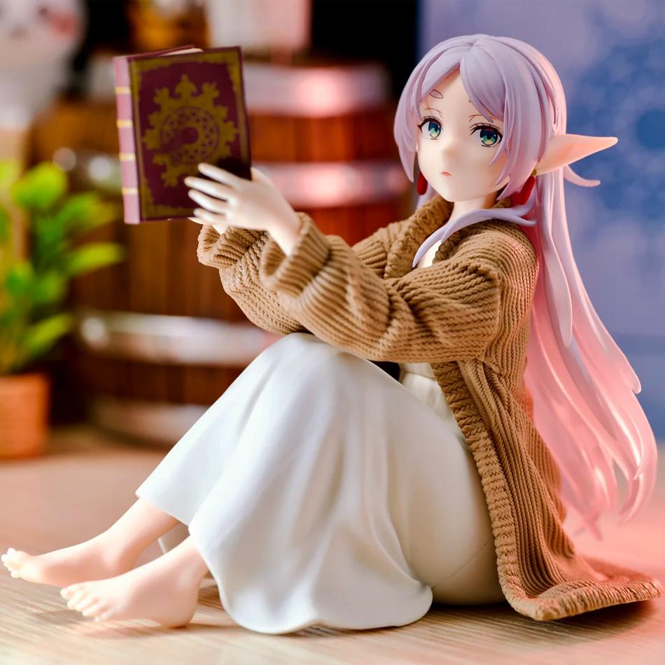 Frieren Beyond Journey'S End Frieren Casual Wear Figure Reading Book Pvc Action Figure Collectible Model Toy Gift