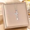 Women's Silver Titanium Steel Necklace with Micro-Inlaid Zircon - Elegant, Durable Clavicle Chain Jewelry